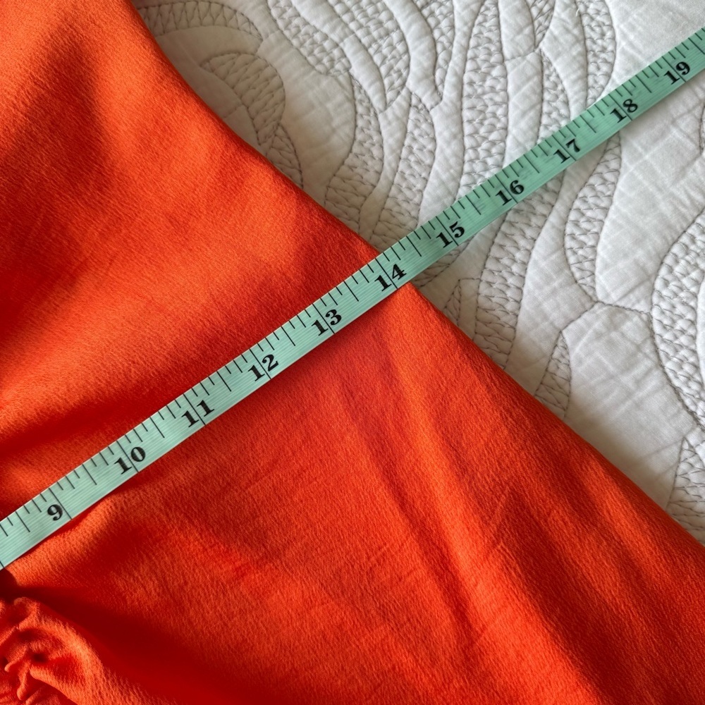 Sandro - Praline Ruched Satin-crepe Midi Dress - Orange Tomato - Picture 13 of 13